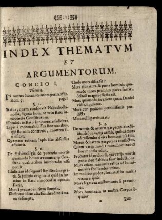 Index Thematum Et Argumentorum.