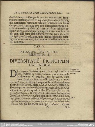 Cap. V. De Principe Testatore