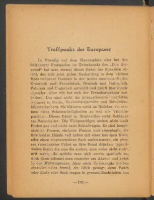 Treffpunkt der Europaeer