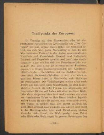 Treffpunkt der Europaeer