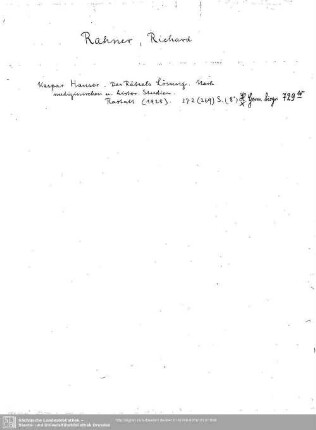 Rahner, Richard