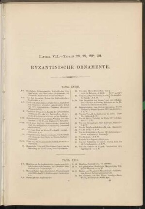 Capitel VII. Byzantinische Ornamente.