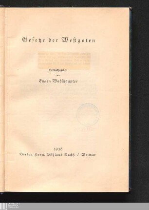 Gesetze der Westgoten