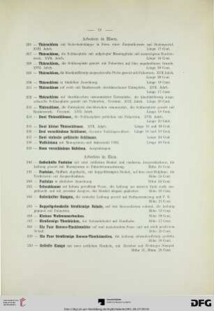 Arbeiten in Zinn (Nr. 240-255)