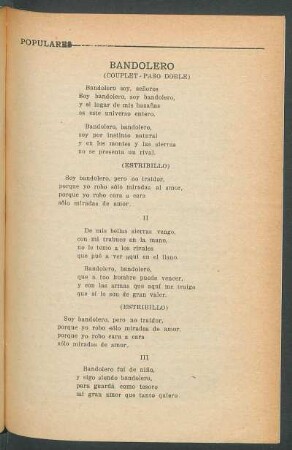 Bandolero : (Couplet-paso doble)