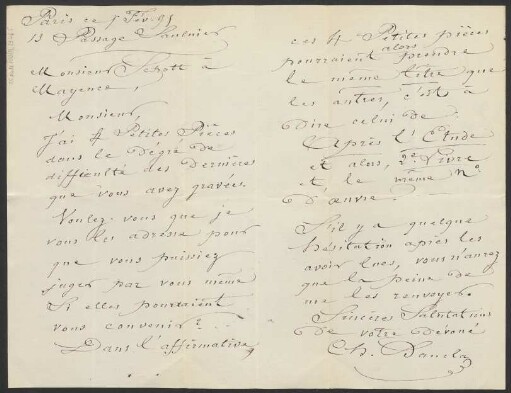 Brief an B. Schott's Söhne : 05.02.1895