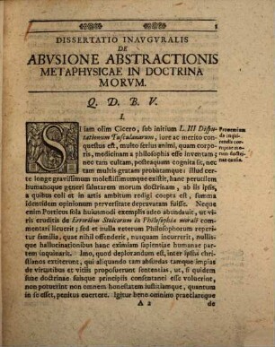 Dissertatio Inavgvralis De Abvsione Abstractionis Metaphysicae In Doctrina Morvm