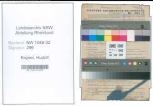 Entnazifizierung Rudolf Kayser , geb. 03.08.1907 (Beamter)