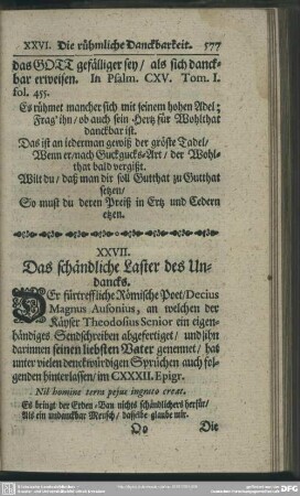 XXVII. Das schändliche Laster des Undancks