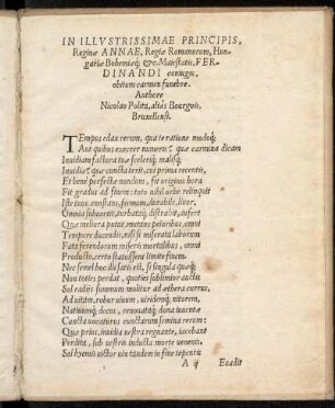 In Illustrissimae principis Reginae Annae ... carmen funebre