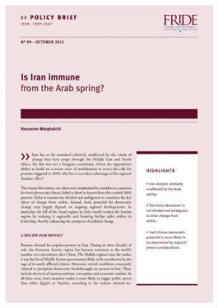 Is Iran immune from the Arab spring?