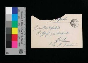 Postkarte mit Briefumschlaf an Graf zu Dohna-Schlodien von [Cecilie]
