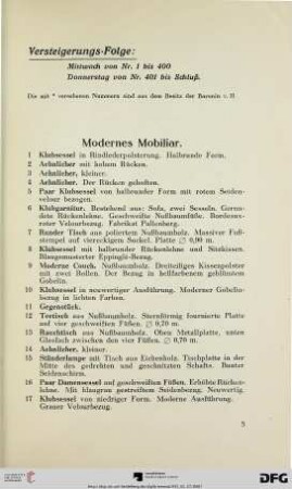 Modernes Mobiliar (Nr. 1-75)