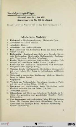 Modernes Mobiliar (Nr. 1-75)