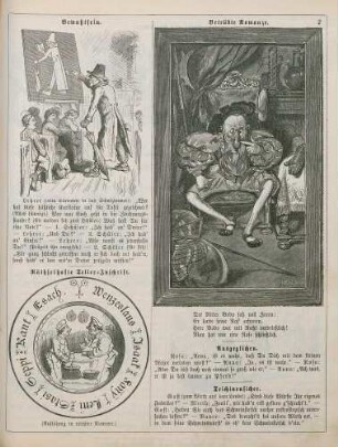 "Bewußtsein" "Räthselhafte Teller-Inschrift" "Betrübte Romanze"