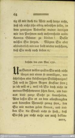 Lassahn den 5ten May 1750
