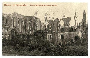 Kriegs-Erinnerungs-Karte: Ruinen von Zonnebeke