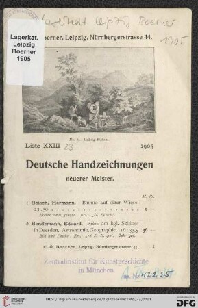 Deutsche Handzeichnungen neuerer Meister (Nr. 1-127)