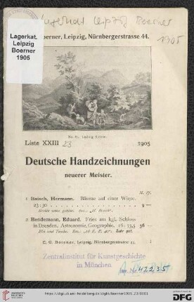 Deutsche Handzeichnungen neuerer Meister (Nr. 1-127)