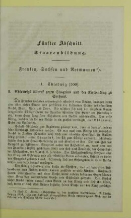 Fünfter Abschnitt. Staatenbildung. Franken, Sachsen und Normannen
