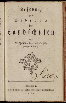 Lesebuch zum Gebrauch der Landschulen