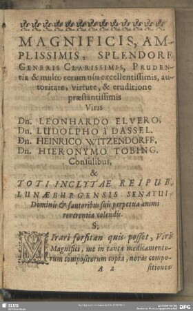 Dedicatio et Praefatio