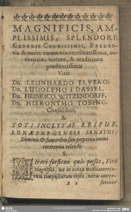 Dedicatio et Praefatio