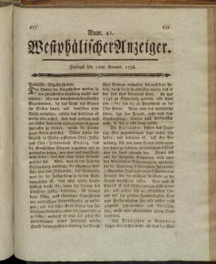 Num 42. Freitags den 23ten Novemb. 1798. - Num. 44. Freitags den 30ten Novemb. 1798.
