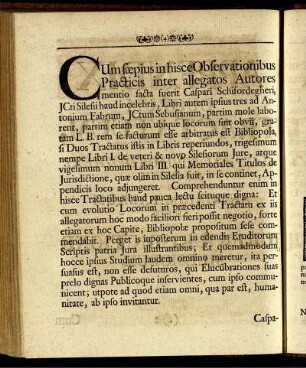 Cum saepius in hisce Observationibus ...