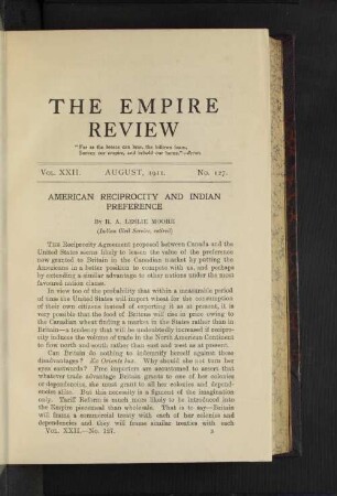 American Reciprocity and Indian Preference.