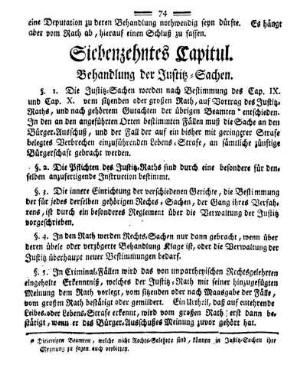 Siebenzehntes Capitul. Behandlung der Justiz-Sachen.