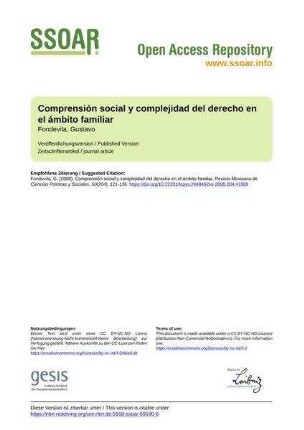 Comprensión social y complejidad del derecho en el ámbito familiar