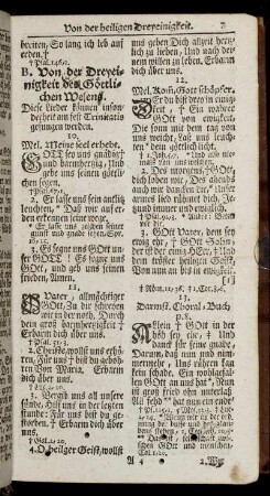 B. Von der Dreyeinigkeit des Göttlichen Wesens.