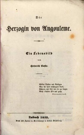 Die Herzogin von Angoûleme : ein Lebensbild