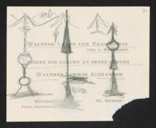 Brief von Walther Lampe und Silvie Lampe von Bennigsem an Gerhart Hauptmann