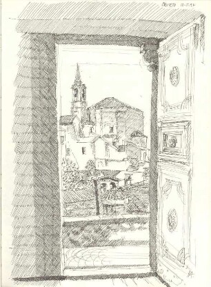 Blick aus dem Dom auf Orvieto