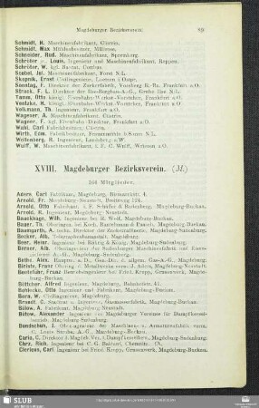 XVIII. Magdeburger Bezirksverein.