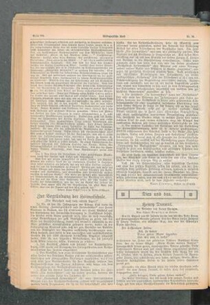 Zur Begründung der Heimatschule