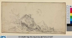 Landschaft mit zwei Fischerhütten
