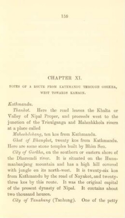 Chapter XI. Notes of a route from Kathmandu through Gorkha, west towards Kamaon