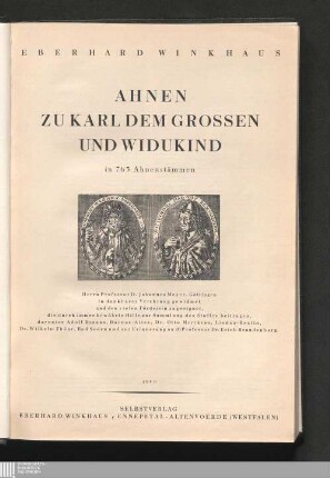 [Hauptbd.]: Ahnen zu Karl dem Grossen und Widukind in 765 Ahnenstämmen