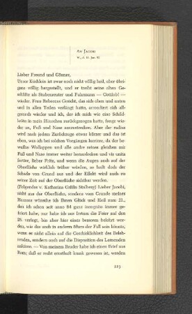 An Jacobi Wandsbeck, den 16. Januar 1792