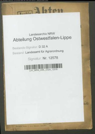 Westheimer Feldmark, Krs. Büren. Regulierung