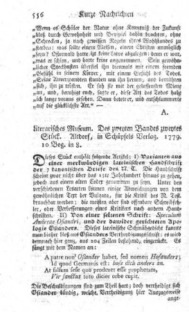 : Literarisches Museum. Bd.2.,St.2.