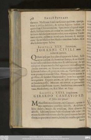 Epistola XXX. Patavium. Johanni Civili meo Salutem nuncio.