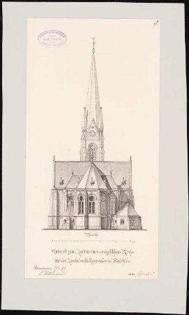 Evangelische Kirche für die Nicolai-Vorstadtgemeinde, Bielefeld: Ostansicht 1:200