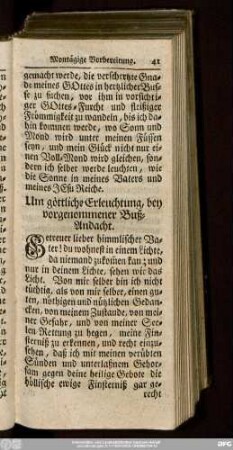 Um göttliche Erleuchtung, bey vorgenommerner Buß-Andacht.
