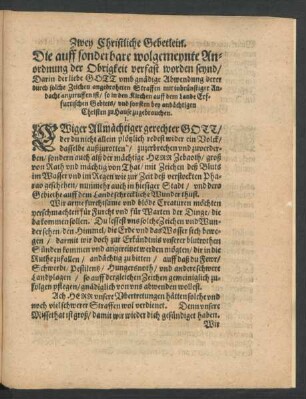 Zwey Christliche Gebetlein.