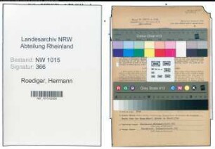 Entnazifizierung Hermann Roediger , geb. 09.01.1896 (Bueroangestellter)