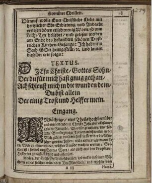 "Textus" und "Eingang"